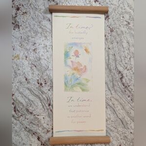Hallmark Hanging Values & Virtues Patience Time Floral Watercolor Look 1999 VTG